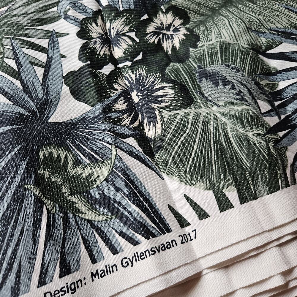 5.5 Yards IKEA TORGERD Fabric Drapery Upholstery Green 59x202" Malin Gyllensvaan
